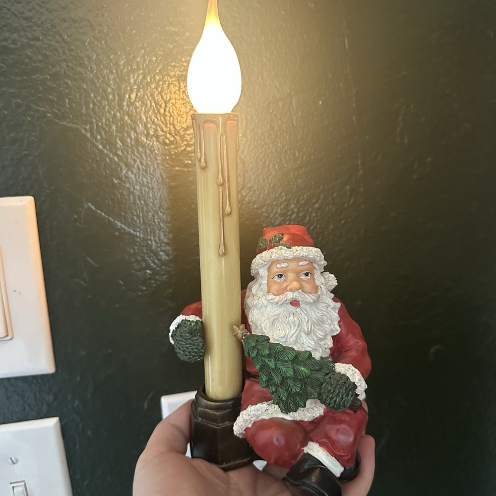 Santa Claus Resin Night‎ Light Electric 10" Tall Christmas Holiday Toggle Switch